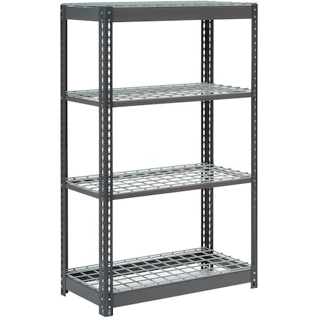 Global Industrial 4 Shelf, Boltless Shelving, Starter, 36inW x 18inD x 60inH, Wire Deck B2297412